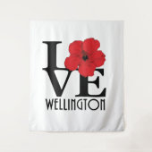 LOVE Wellington Red Hibiscus Wandkleed (Voorkant)