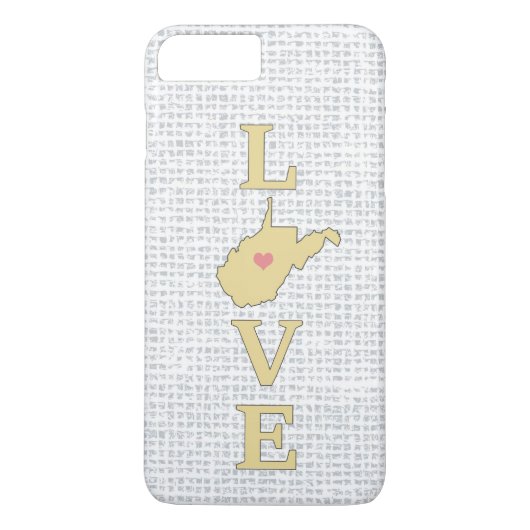 LOVE West Virginia State Map beweegbaar hart Case-Mate iPhone Case (Achterkant)