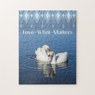 Love What Matters Swan Photo Jigsaw Puzzle
