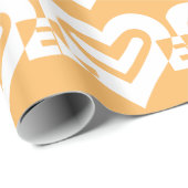 Love White en Oranje Cadeaupapier (Rol Hoek)