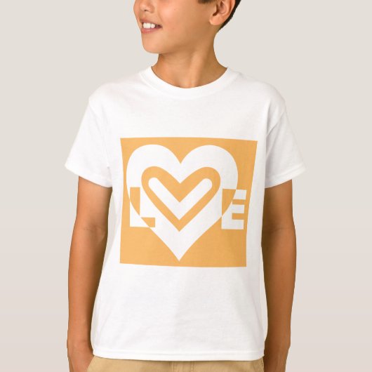 Love White en Oranje T-shirt (Voorkant)
