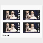 Love White Labrador Retriever Stickers Chien Chien (Feuille)
