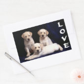 Love White Labrador Retriever Stickers Chien Chien (Enveloppe)
