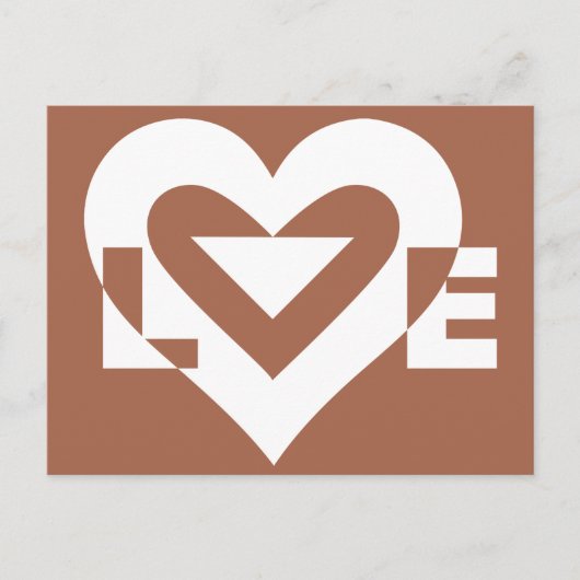 Love White on Brown Briefkaart (Voorkant)