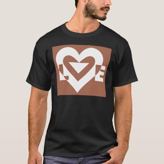 Love White on Brown T-shirt (Voorkant)