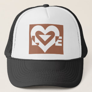 Love White on Brown Trucker Pet