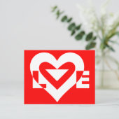 Love White on Red Briefkaart (Staand voorkant)
