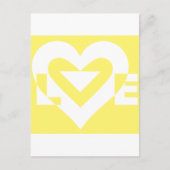 Love White on Yellow Briefkaart (Voorkant)