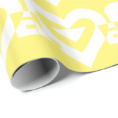 Love White on Yellow Cadeaupapier (Rol Hoek)