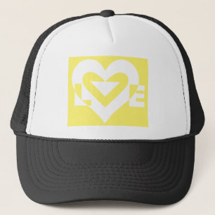 Love White on Yellow Trucker Pet