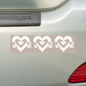 Love White op Grey Bumpersticker (Op auto)