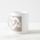 Love White op Grey Koffiemok (Voorkant links)