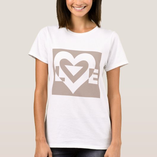 Love White op Grey T-shirt (Voorkant)