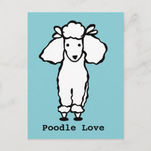 Love White Poodle Dog Briefkaart