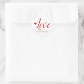 Love White Red Happy Valentijn Day Ronde Sticker (Tas)