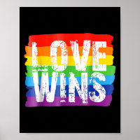 Love Win Rainbow Peace Sign Pride Lesbian