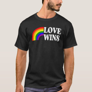 Love Win Rainbow Peace Sign Pride Lesbian T-shirt