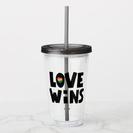 Love Wins Acryl Drinkbeker (Voorkant)