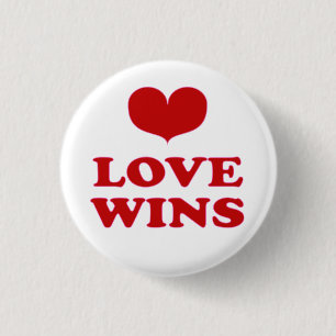 Love Wins - Fight Racism & Prejudice Ronde Button 3,2 Cm
