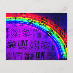 Love Wins Gay Pride LBGQT Rainbow Briefkaart
