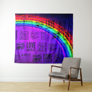 Love Wins Gay Pride LBGQT Rainbow Wandkleed
