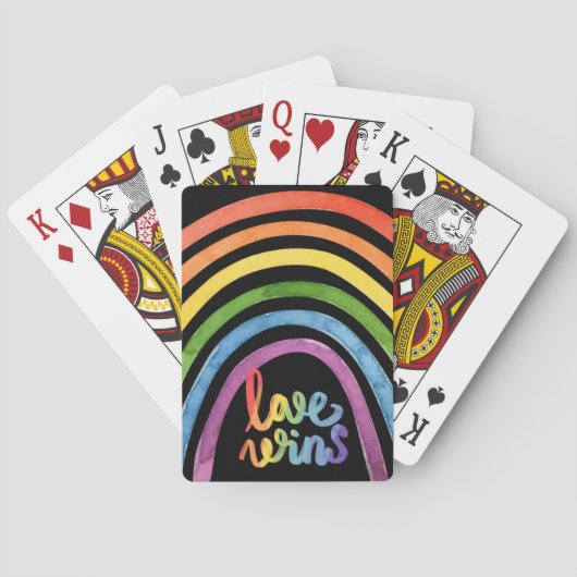 Love Wins Gay Pride Rainbow Pokerkaarten (Achterkant)