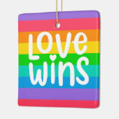 Love Wins Keramisch Ornament (Links)