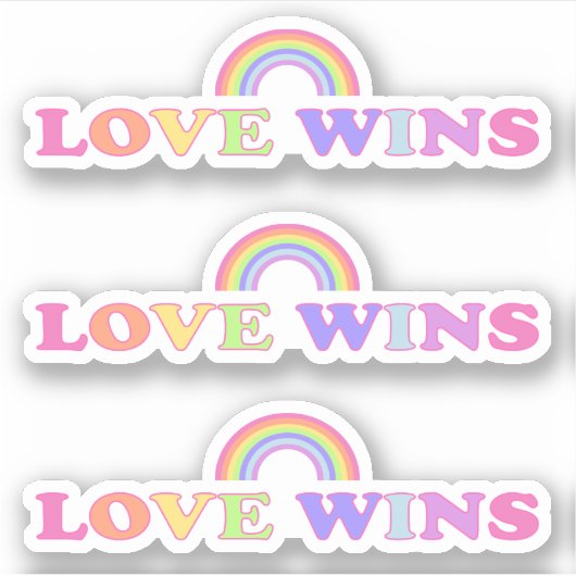 Love Wins - LGBT / Gay Pride Rainbow Sticker (Voorkant)