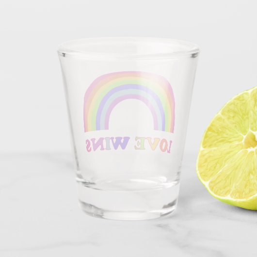 Love Wins - LGBTQ / Gay Pride Rainbow Shot Glas (Achterkant)