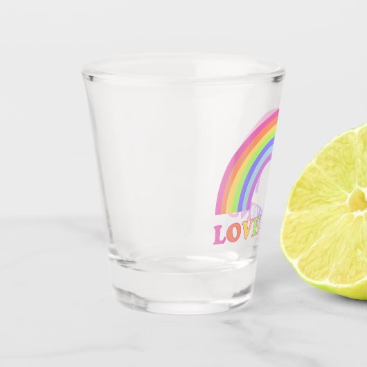 Love Wins - LGBTQ / Gay Pride Rainbow Shot Glas (Links)