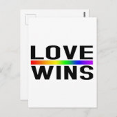 Love Wins - LGBTQ+ Pride Briefkaart (Voorkant / Achterkant)