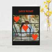 Love Wins Photo Message Carte Valentine Noire (Fleur jaune)