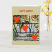 Love Wins Photo Message Personalize Valentijn Car Kaart (Gele Bloem)
