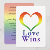 Love Wins Rainbow Heart Kaart (Voorkant / Achterkant)