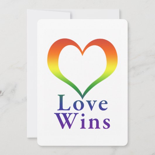 Love Wins Rainbow Heart Kaart (Voorkant)