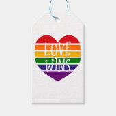 Love Wins Rainbow Pride Heart Cadeaulabel (Voorkant)