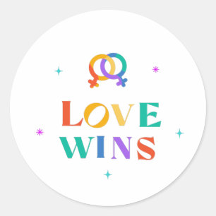 Love Wins Rainbow Ronde Sticker