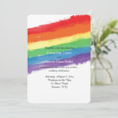 Love Wins Regenboog Uitnodiging (Staand voorkant)
