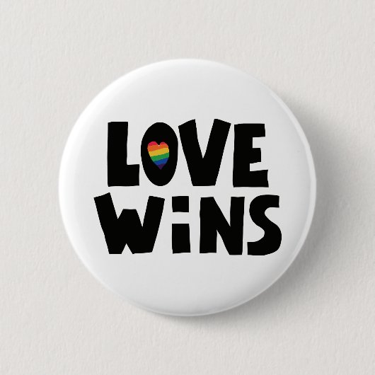 Love Wins Ronde Button 5,7 Cm (Voorkant)