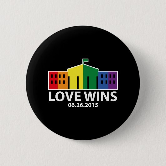 Love Wins Ronde Button 5,7 Cm (Voorkant)