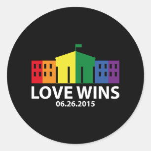 Love Wins Ronde Sticker