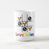 Love Wins Tic Tac Toe LGBT Custom Date & Names Mug (Centre)