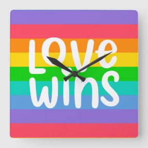Love Wins Vierkante Klok