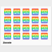 Love Wins Vierkante Sticker (Vel)
