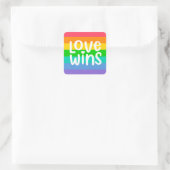 Love Wins Vierkante Sticker (Tas)