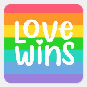 Love Wins Vierkante Sticker