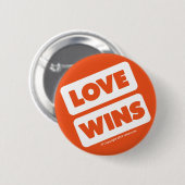 LOVE WINT knoop 02 wit Ronde Button 5,7 Cm (Voorkant /achterkant)