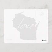 Love Wisconsin Carte Formé Antique Black Chalkboar (Dos)