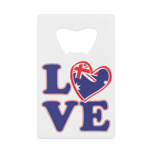 LOVE-with-Australia-Heart Kredietkaart Flessenopener