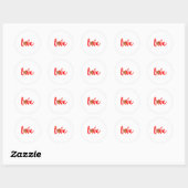 Love With Heart Valentine Day Premium Ronde Sticker (Vel)